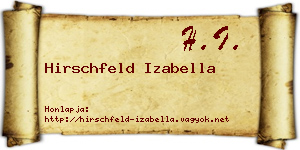 Hirschfeld Izabella névjegykártya
